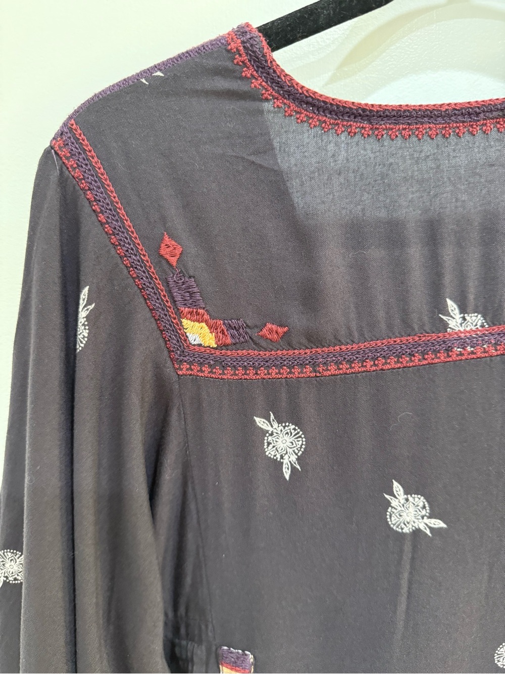 Free People Embroidered V-Neck Mini Dress - Picture 4 of 8